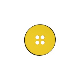 Italian Yellow 4-Hole Plastic Button – 24L/15mm Italian Yellow 4-Hole Plastic Button – 24L/15mm