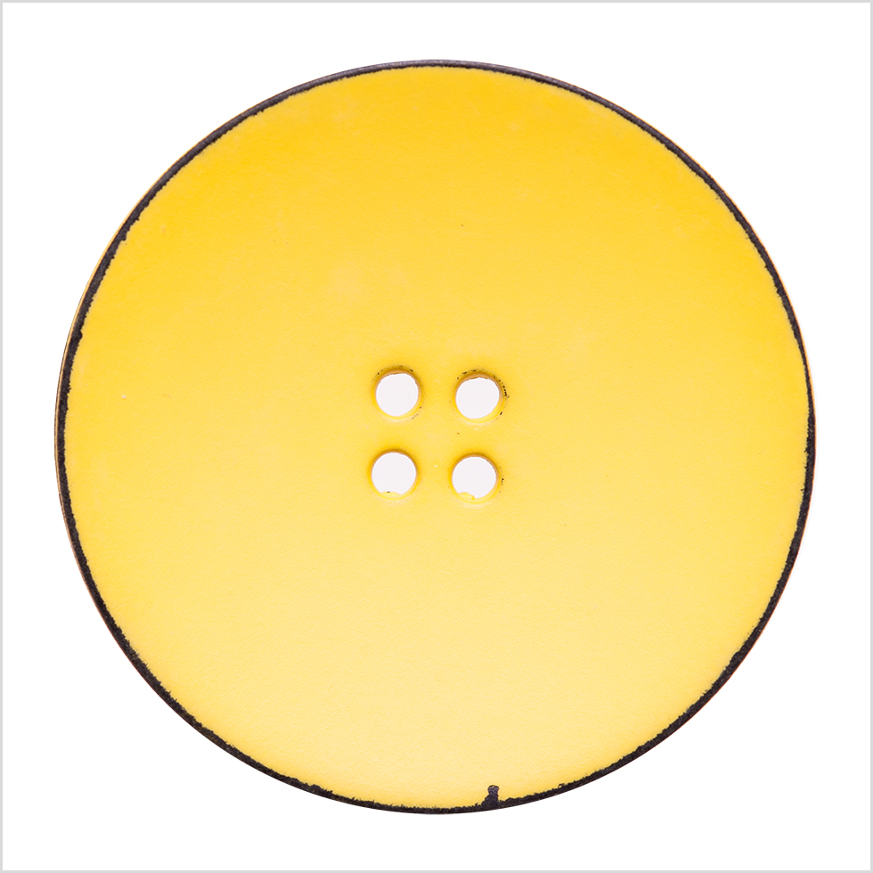 Italian Yellow 4-Hole Plastic Button – 54L/34mm Italian Yellow 4-Hole Plastic Button – 54L/34mm