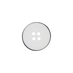 Italian White 4-Hole Plastic Button – 24L/15mm Italian White 4-Hole Plastic Button – 24L/15mm