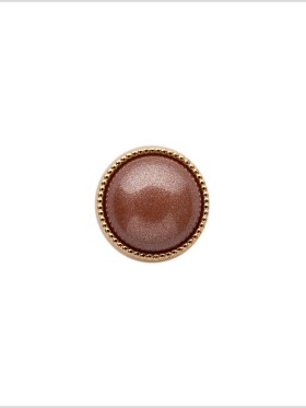 Italian Brown/Gold Shank Back Button – 16L/10mm Italian Brown/Gold Shank Back Button – 16L/10mm