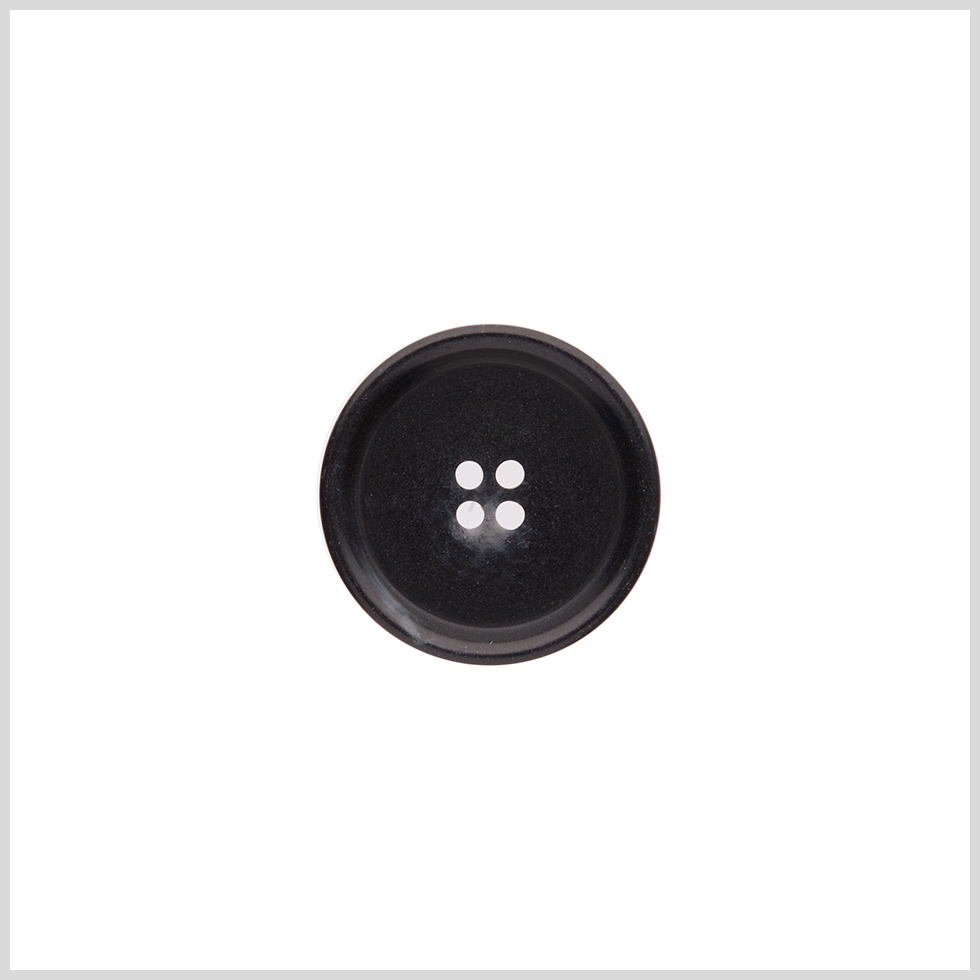Italian Matte Black Rimmed 4-Hole Button – 32L/20mm Italian Matte Black Rimmed 4-Hole Button – 32L/20mm