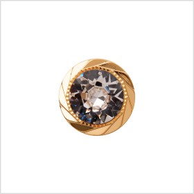 Italian Gold Plastic/Rhinestone Shank Back Button – 22L/14mm Italian Gold Plastic/Rhinestone Shank Back Button – 22L/14mm