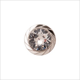 Italian Silver Plastic/Rhinestone Shank Back Button – 22L/14mm Italian Silver Plastic/Rhinestone Shank Back Button – 22L/14mm