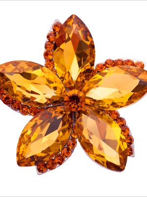 Italian Yellow Rhinestone Brooch Italian Yellow Rhinestone Brooch