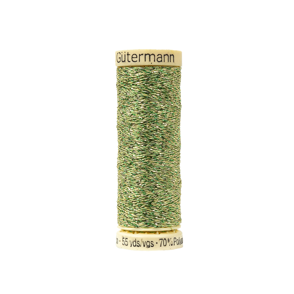 Gutermann Metallic Effect Thread 50m – 400 Lime Gutermann Metallic Effect Thread 50m – 400 Lime