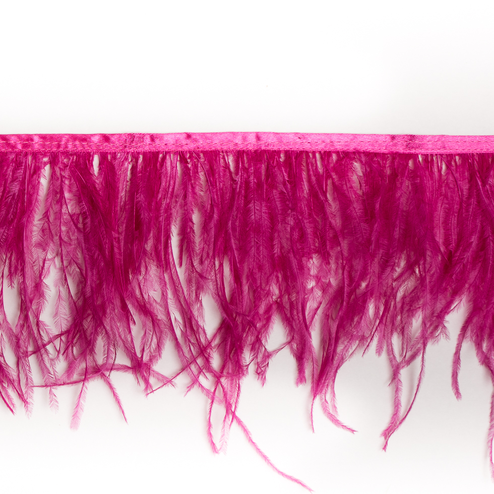 6″ Single Ply Pink Ostrich Fringe 6″ Single Ply Pink Ostrich Fringe