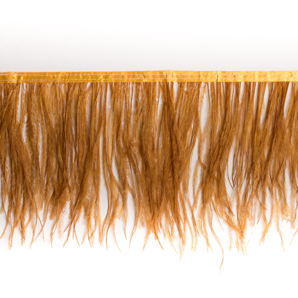 6″ Single Ply Ochre Ostrich Fringe 6″ Single Ply Ochre Ostrich Fringe