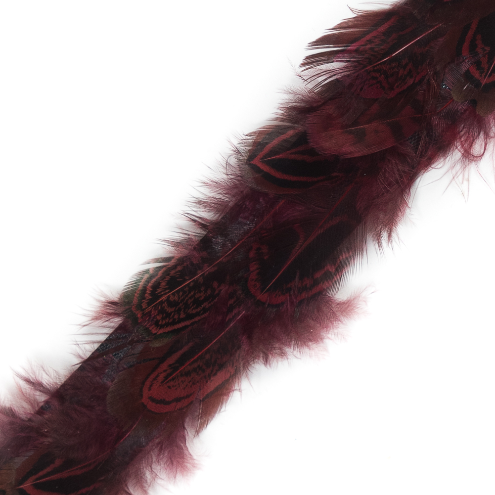 Red and Black Pheasant Feather Trim – 1″ Red and Black Pheasant Feather Trim – 1″