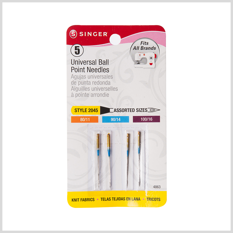 Singer Universal Ball Point Machine Needles in Assorted Sizes Singer Universal Ball Point Machine Needles in Assorted Sizes
