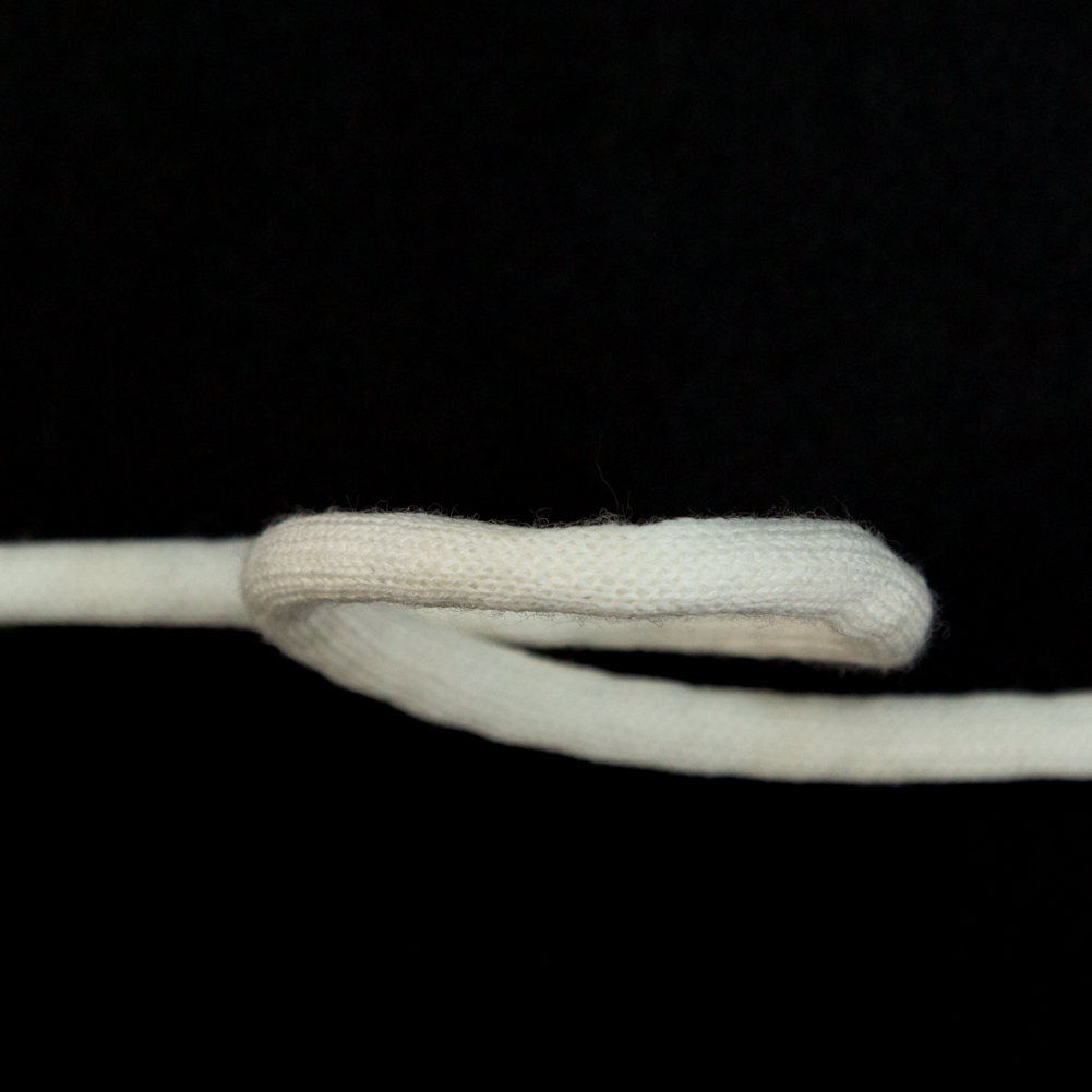 Italian White Wool Drawstring Trimming - 0.25"