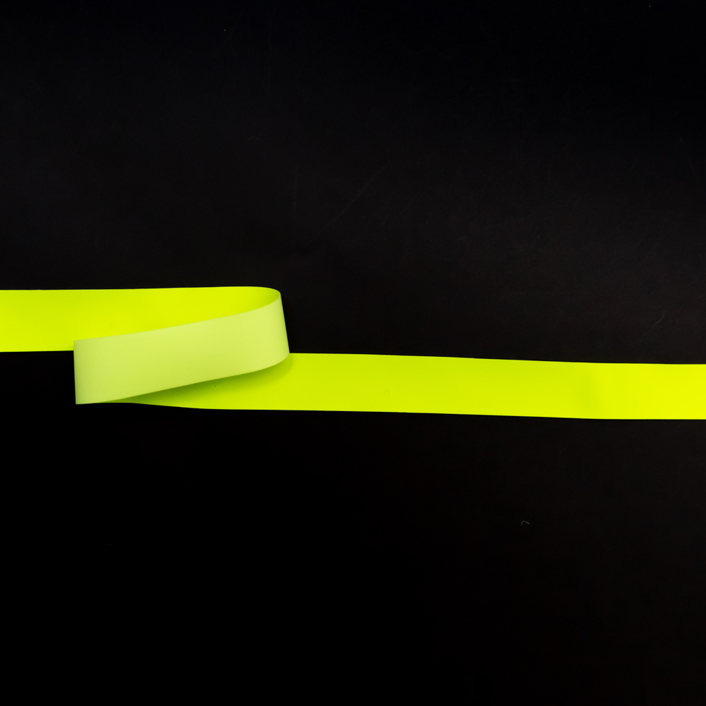 Italian Neon Yellow Reflective Ribbon – 0.875″ Italian Neon Yellow Reflective Ribbon – 0.875″
