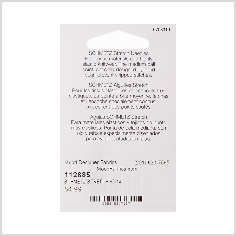 Schmetz Stretch Machine Needles – 90/14 – 5 ct Schmetz Stretch Machine Needles – 90/14 – 5 ct