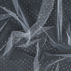 Glitter Tulle – Metallic Gold on White Glitter Tulle – Metallic Gold on White