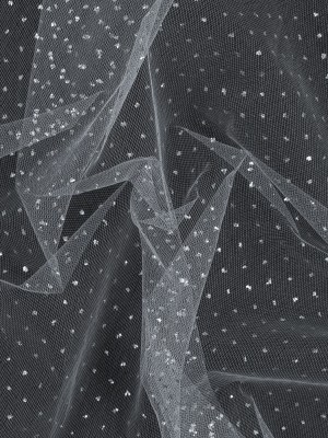 Glitter Tulle – Metallic Silver on White Glitter Tulle – Metallic Silver on White