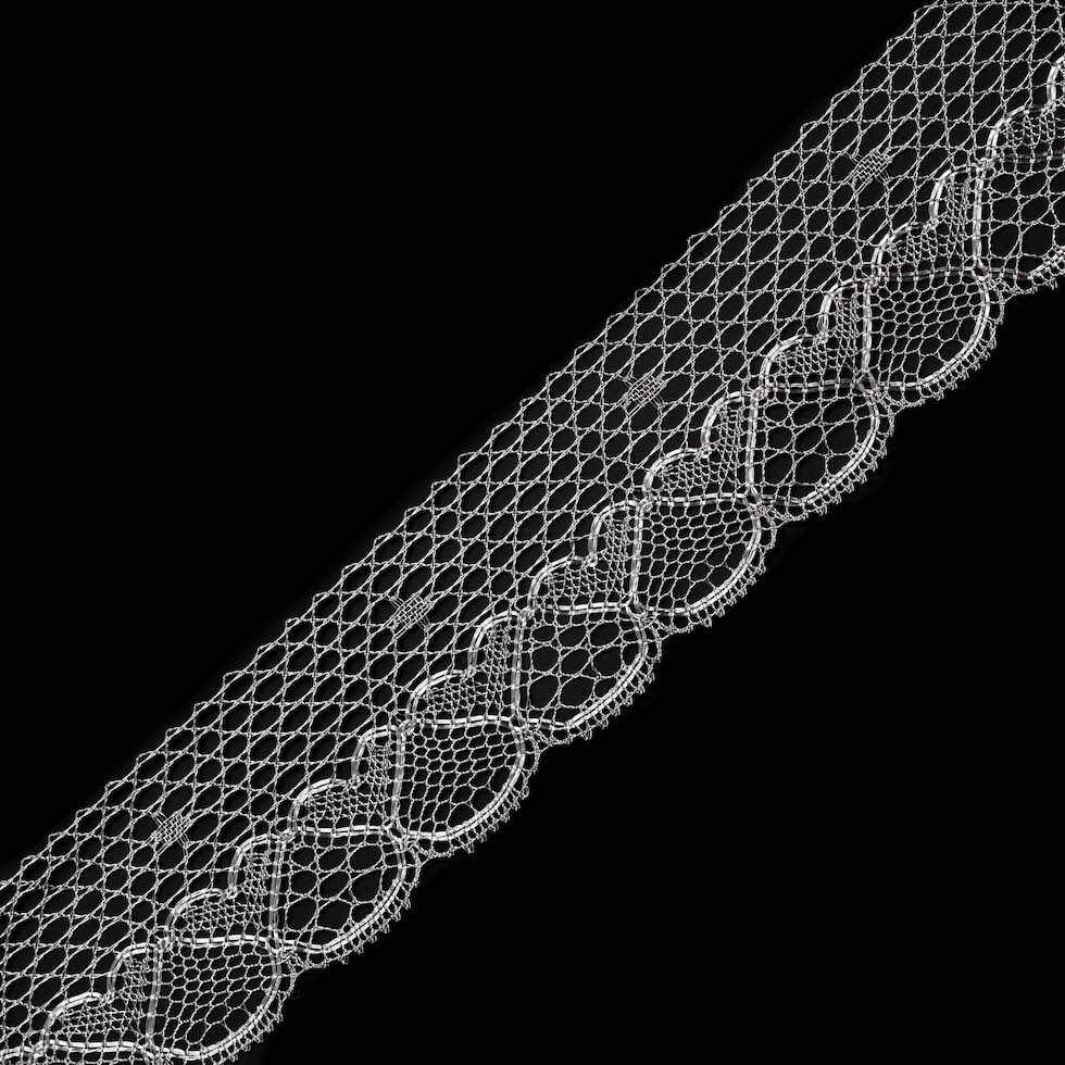 European Metallic Silver Lace Trim – 3″ European Metallic Silver Lace Trim – 3″