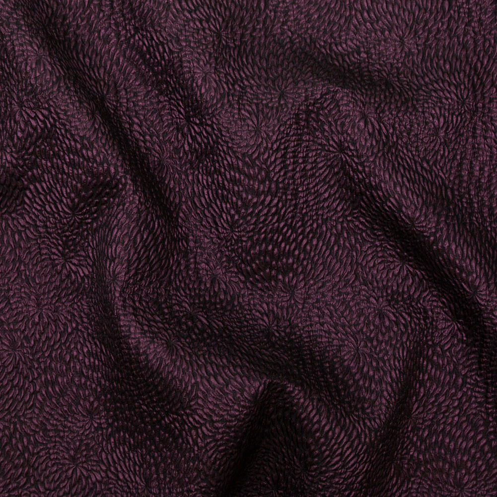 Metallic Aubergine Floral Double-Layer Organza Brocade Metallic Aubergine Floral Double-Layer Organza Brocade