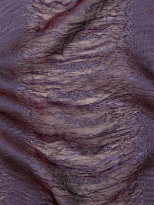 Metallic Double Layer Organza – Blue and Red Iridescent Stripes Metallic Double Layer Organza – Blue and Red Iridescent Stripes