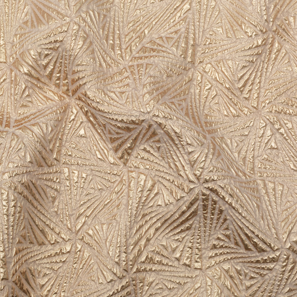 Luminous Gold Geometric Double-Layer Creped Organza Brocade Luminous Gold Geometric Double-Layer Creped Organza Brocade
