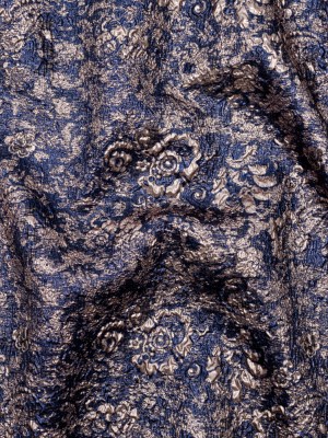 Royal Blue and Pale Gold Luxury Metallic Brocade Royal Blue and Pale Gold Luxury Metallic Brocade