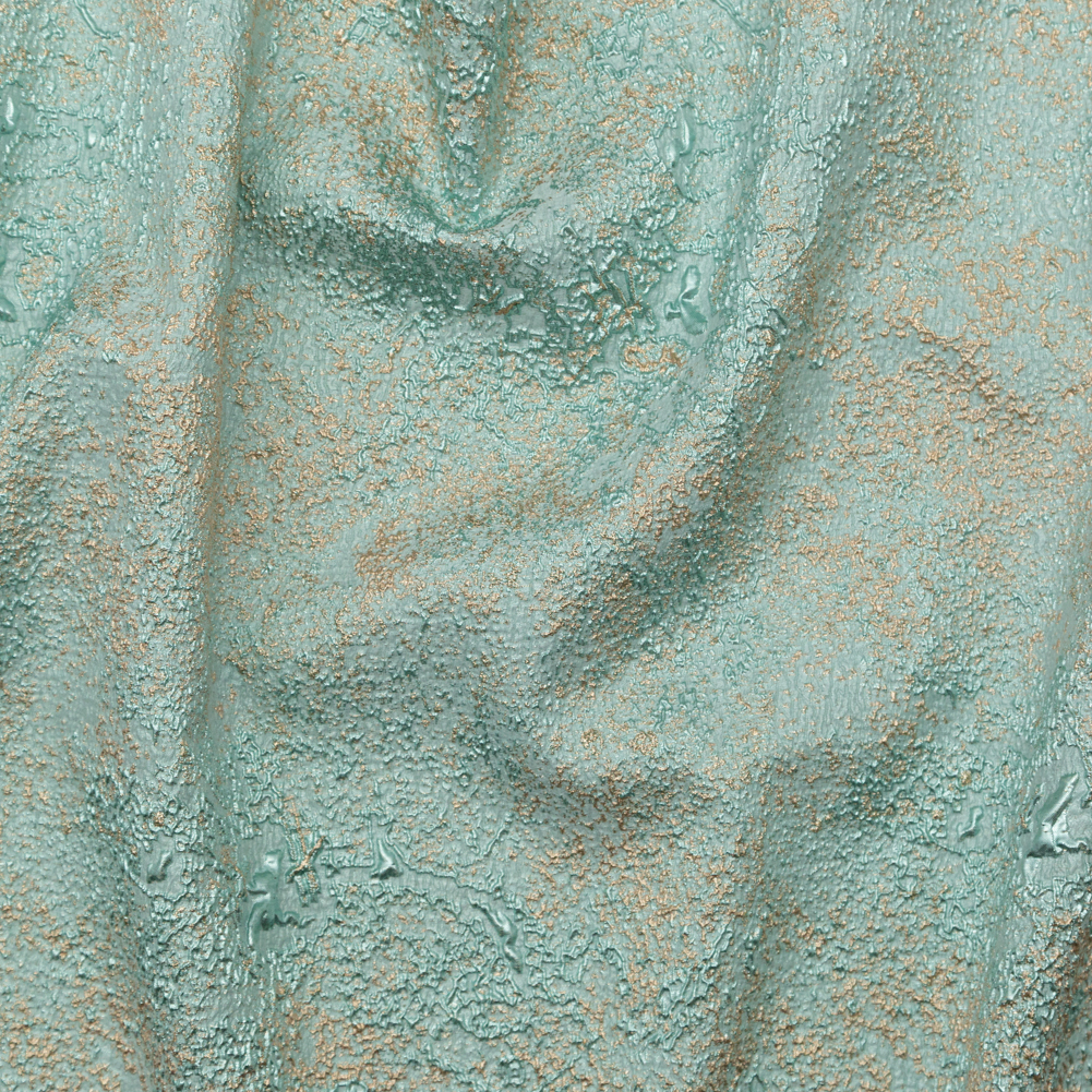 Aqua and Gold Abstract Luxury Metallic Brocade Aqua and Gold Abstract Luxury Metallic Brocade