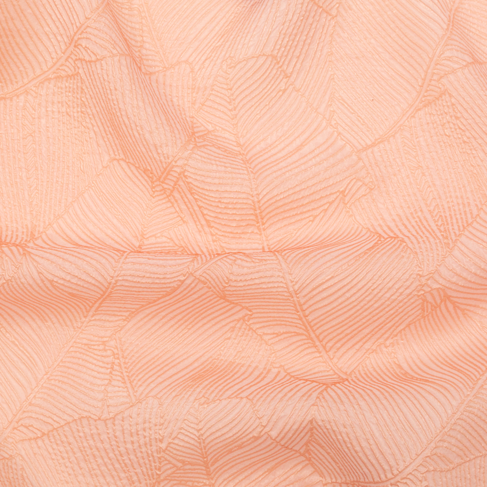 Luminous Coral Double-Layer Organza Brocade Luminous Coral Double-Layer Organza Brocade