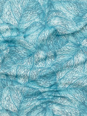 Blue Tropical Leaves Printed Woven Blue Tropical Leaves Printed Woven