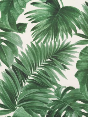 Dark Green Tropical Leaves Printed Woven Dark Green Tropical Leaves Printed Woven