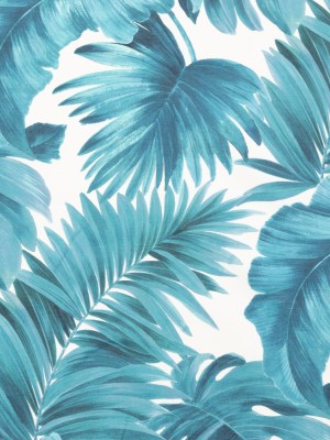 Blue Tropical Leaves Printed Woven Blue Tropical Leaves Printed Woven