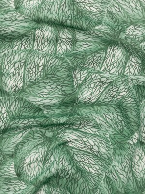 Green Tropical Leaves Printed Woven Green Tropical Leaves Printed Woven