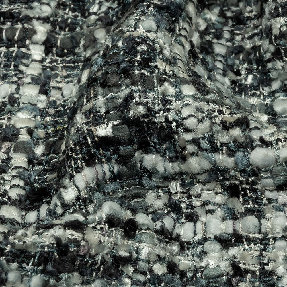 Viscose and Acrylic Chenille Tweed – Phantom, Gray and White – Newcastle Collection Viscose and Acrylic Chenille Tweed – Phantom, Gray and White – Newcastle Collection