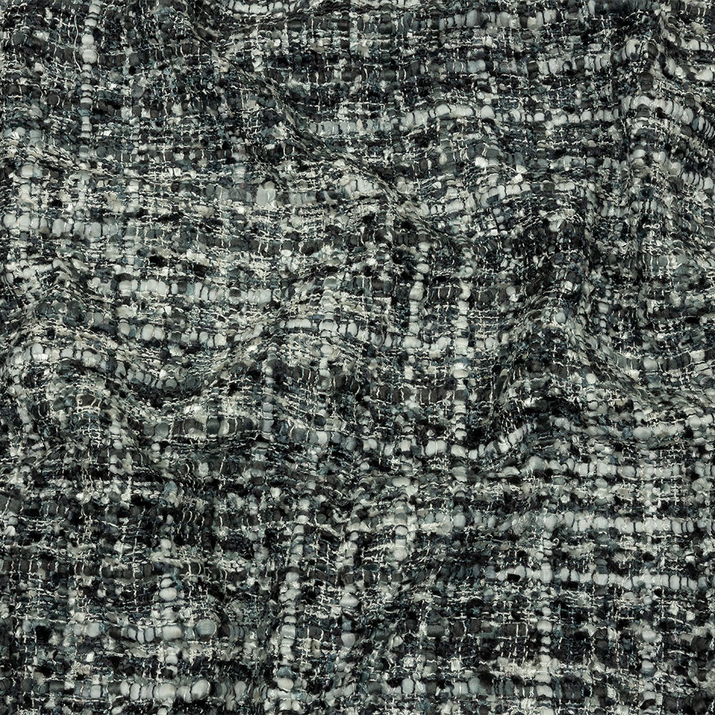 Viscose and Acrylic Chenille Tweed – Phantom, Gray and White – Newcastle Collection Viscose and Acrylic Chenille Tweed – Phantom, Gray and White – Newcastle Collection