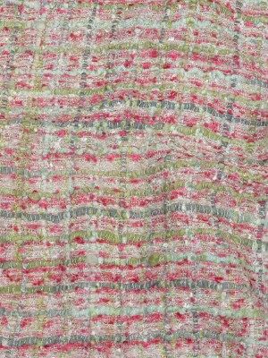 Viscose and Acrylic Chenille Tweed – Baby Pink, White and Sage Green – Newcastle Collection Viscose and Acrylic Chenille Tweed – Baby Pink, White and Sage Green – Newcastle Collection
