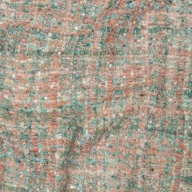 Viscose and Acrylic Chenille Tweed – Rose Tan and Light Teal – Newcastle Collection Viscose and Acrylic Chenille Tweed – Rose Tan and Light Teal – Newcastle Collection