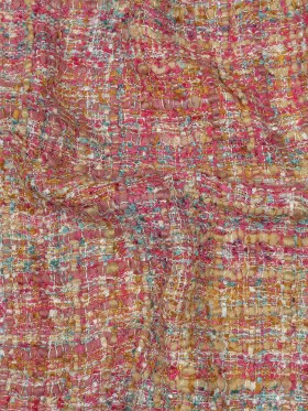 Viscose and Acrylic Chenille Tweed – Almond Buff, Pink and Sea Pine – Newcastle Collection Viscose and Acrylic Chenille Tweed – Almond Buff, Pink and Sea Pine – Newcastle Collection