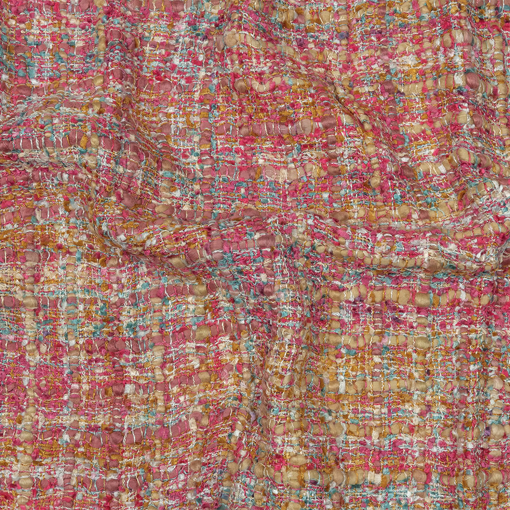 Viscose and Acrylic Chenille Tweed – Almond Buff, Pink and Sea Pine – Newcastle Collection Viscose and Acrylic Chenille Tweed – Almond Buff, Pink and Sea Pine – Newcastle Collection