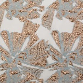 Metallic Gold and Blue Large-Scale Burnout Floral Luxury Brocade Metallic Gold and Blue Large-Scale Burnout Floral Luxury Brocade