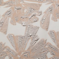 Metallic Silver and Peach Large-Scale Burnout Floral Luxury Brocade Metallic Silver and Peach Large-Scale Burnout Floral Luxury Brocade