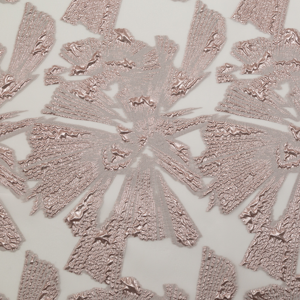 Metallic Rose and Warm Gray Large-Scale Burnout Floral Luxury Brocade Metallic Rose and Warm Gray Large-Scale Burnout Floral Luxury Brocade