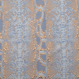 Metallic Gold and Periwinkle Reptilian Luxury Brocade Metallic Gold and Periwinkle Reptilian Luxury Brocade