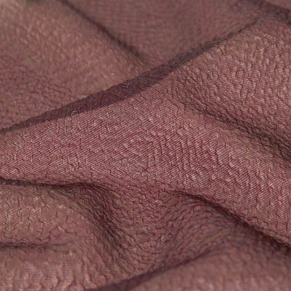 Metallic Wine Striped Bubble Wrap Organza Brocade Metallic Wine Striped Bubble Wrap Organza Brocade