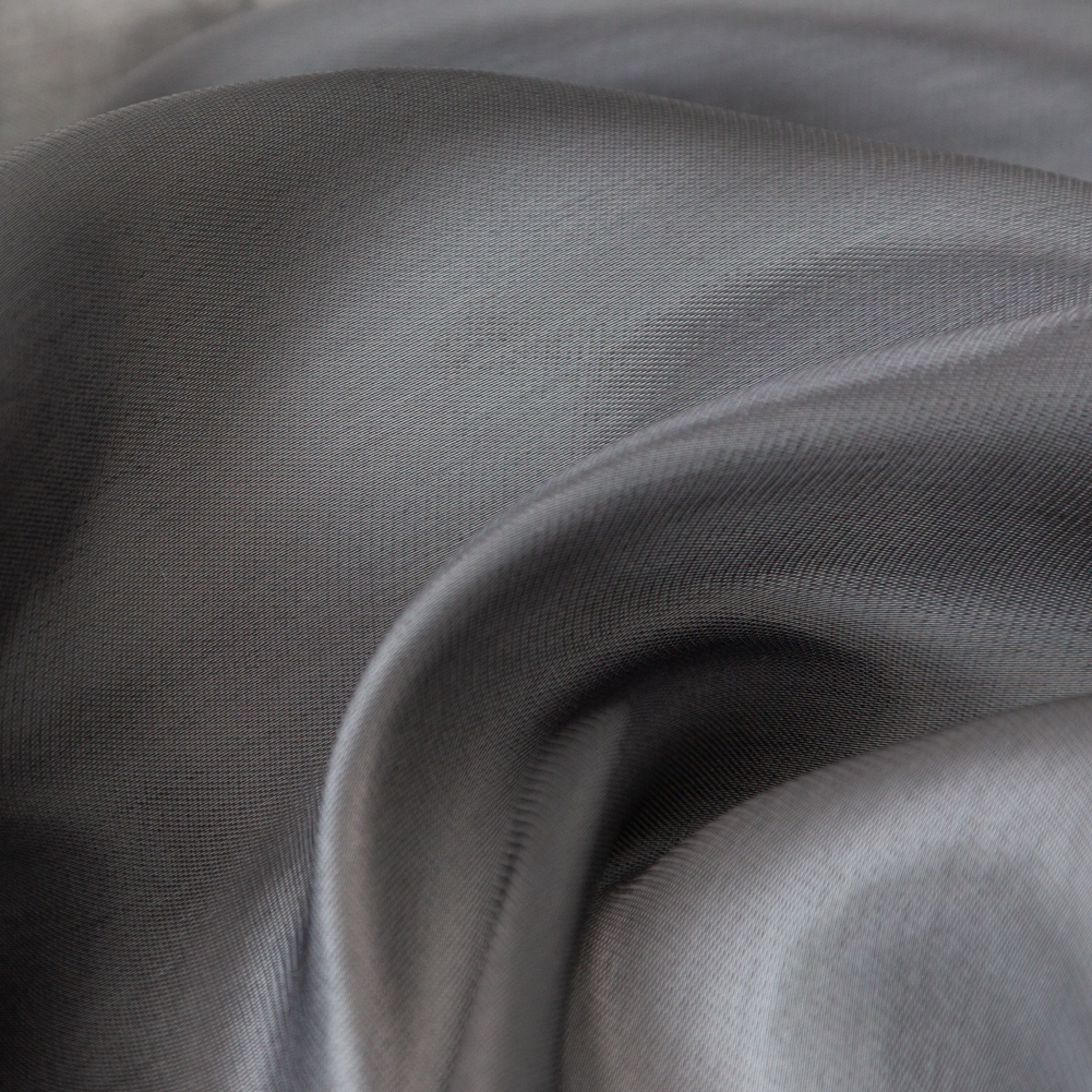 Satin-Faced Twill Organza – Luminous Dark Slate – Anise Collection Satin-Faced Twill Organza – Luminous Dark Slate – Anise Collection