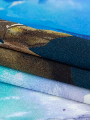 Mood Exclusive Italian Peacoat and Gray Mist Painterly Floral Digitally Printed Silk Charmeuse Mood Exclusive Italian Peacoat and Gray Mist Painterly Floral Digitally Printed Silk Charmeuse