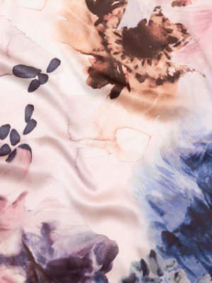 Mood Exclusive Italian Pale Pink Abstract Floral Silk Charmeuse Mood Exclusive Italian Pale Pink Abstract Floral Silk Charmeuse