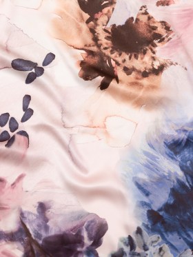 Mood Exclusive Italian Pale Pink Abstract Floral Silk Charmeuse Mood Exclusive Italian Pale Pink Abstract Floral Silk Charmeuse