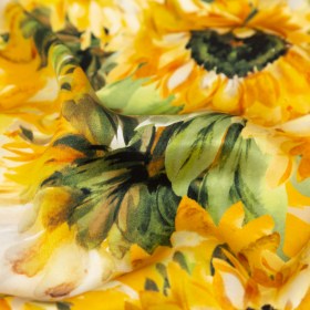 Mood Exclusive Italian Yellow and Green Sunflowers Digitally Printed Silk Charmeuse Mood Exclusive Italian Yellow and Green Sunflowers Digitally Printed Silk Charmeuse