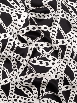 Mood Exclusive Italian Black and White Chains Digitally Printed Silk Charmeuse Mood Exclusive Italian Black and White Chains Digitally Printed Silk Charmeuse