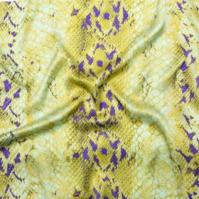 Mood Exclusive Italian Lime and Purple Python Printed Silk Charmeuse Mood Exclusive Italian Lime and Purple Python Printed Silk Charmeuse