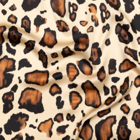 Mood Exclusive Italian Natural and Brown Abstract Digitally Printed Silk Charmeuse Mood Exclusive Italian Natural and Brown Abstract Digitally Printed Silk Charmeuse