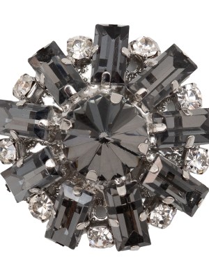 Italian Gunmetal and Crystal Rhinestone Button – 50L/32mm Italian Gunmetal and Crystal Rhinestone Button – 50L/32mm