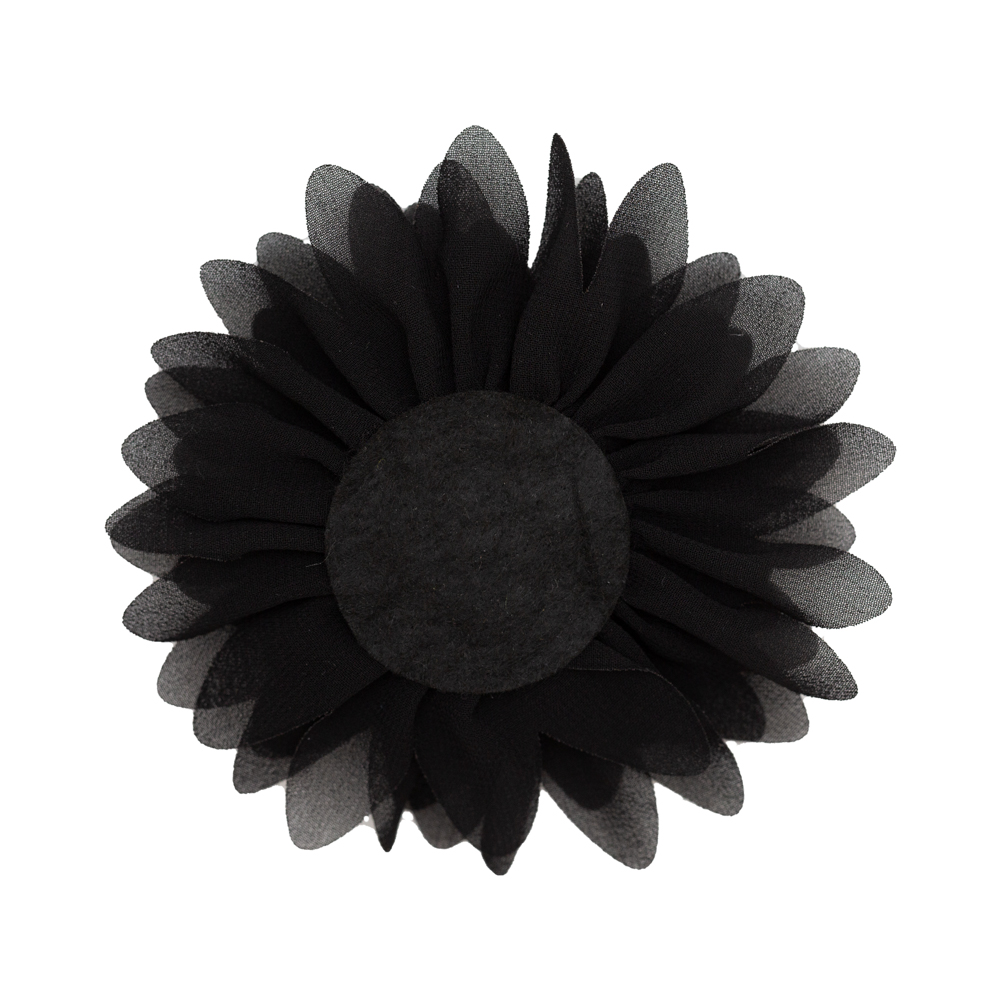 Italian Black 3D Flower Applique - 4"
